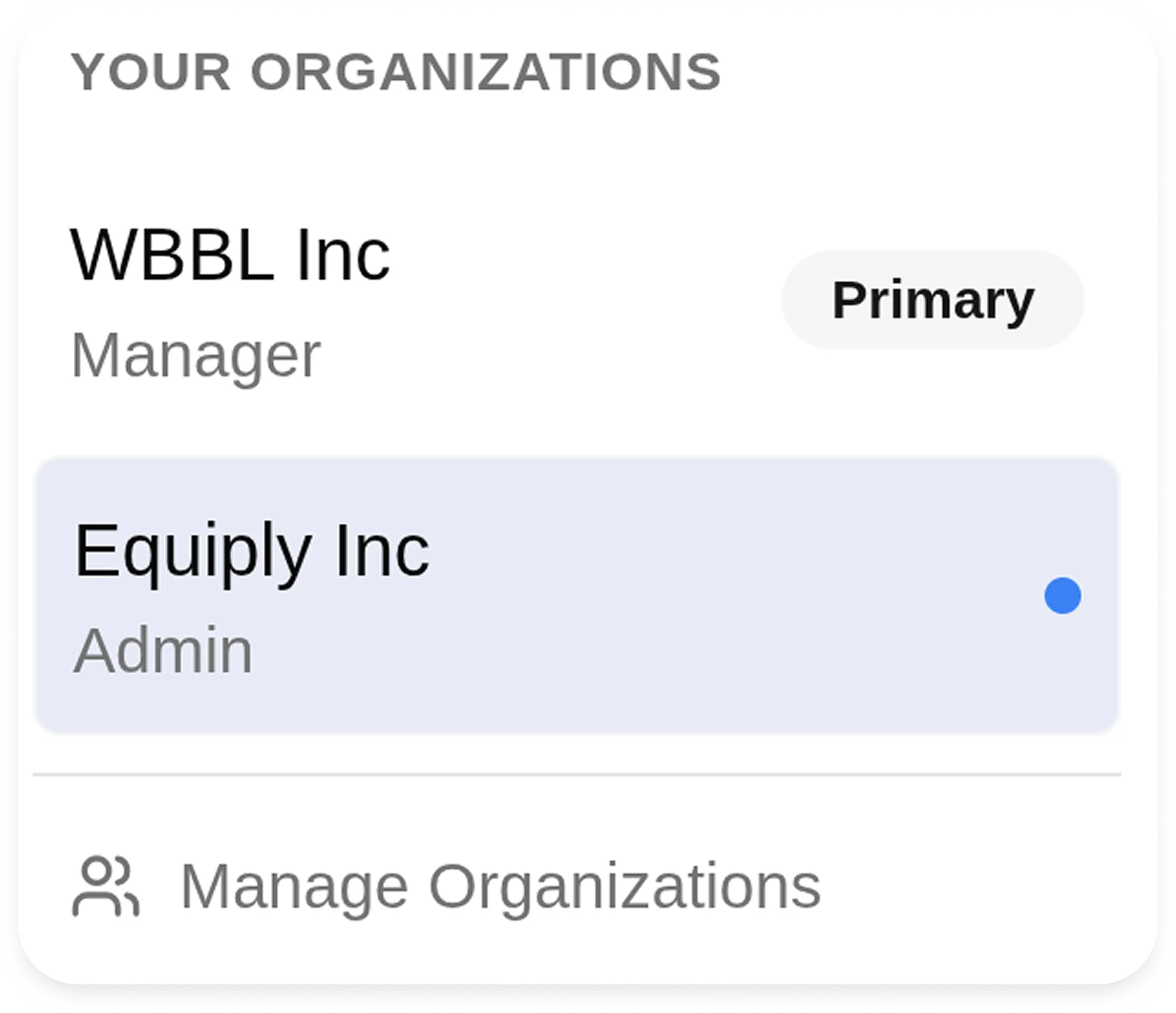 Multi-Organization Dashboard